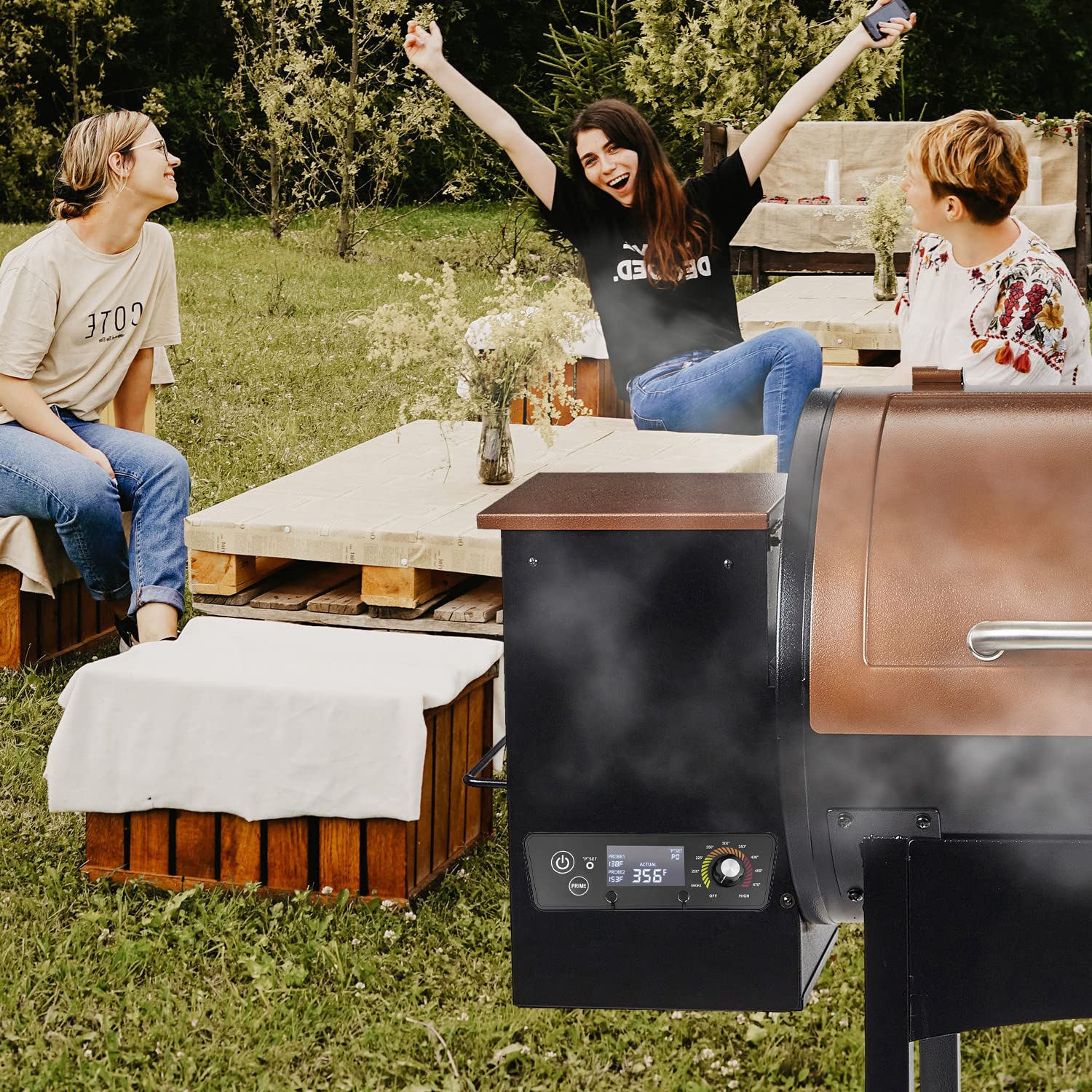 JZW-Shop control board installed in a Pit Boss grill demonstrating proper fit and function