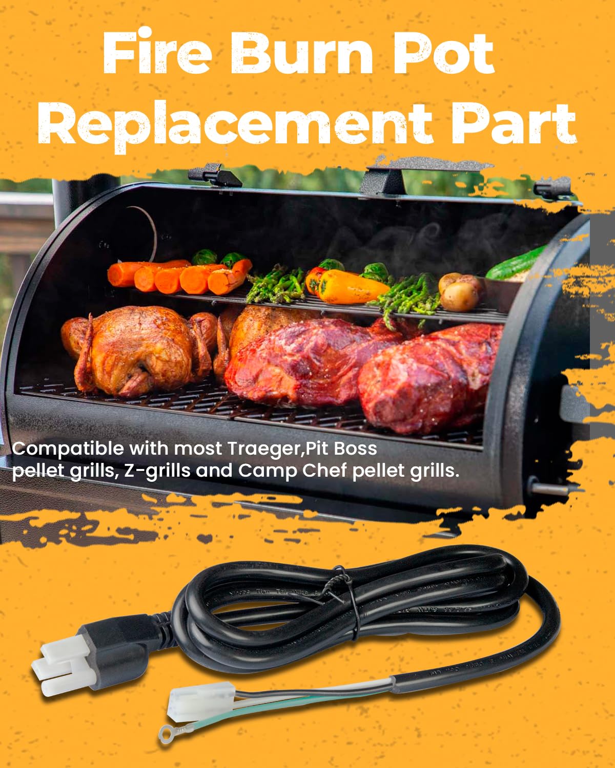 JZW-Shop power cord showing 6ft length and plug for flexible replacement setup