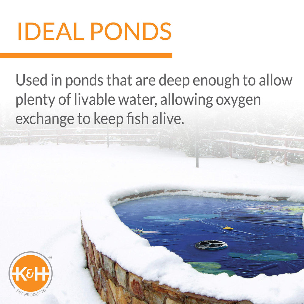 K&H installed near koi, showing pond life benefit of open water