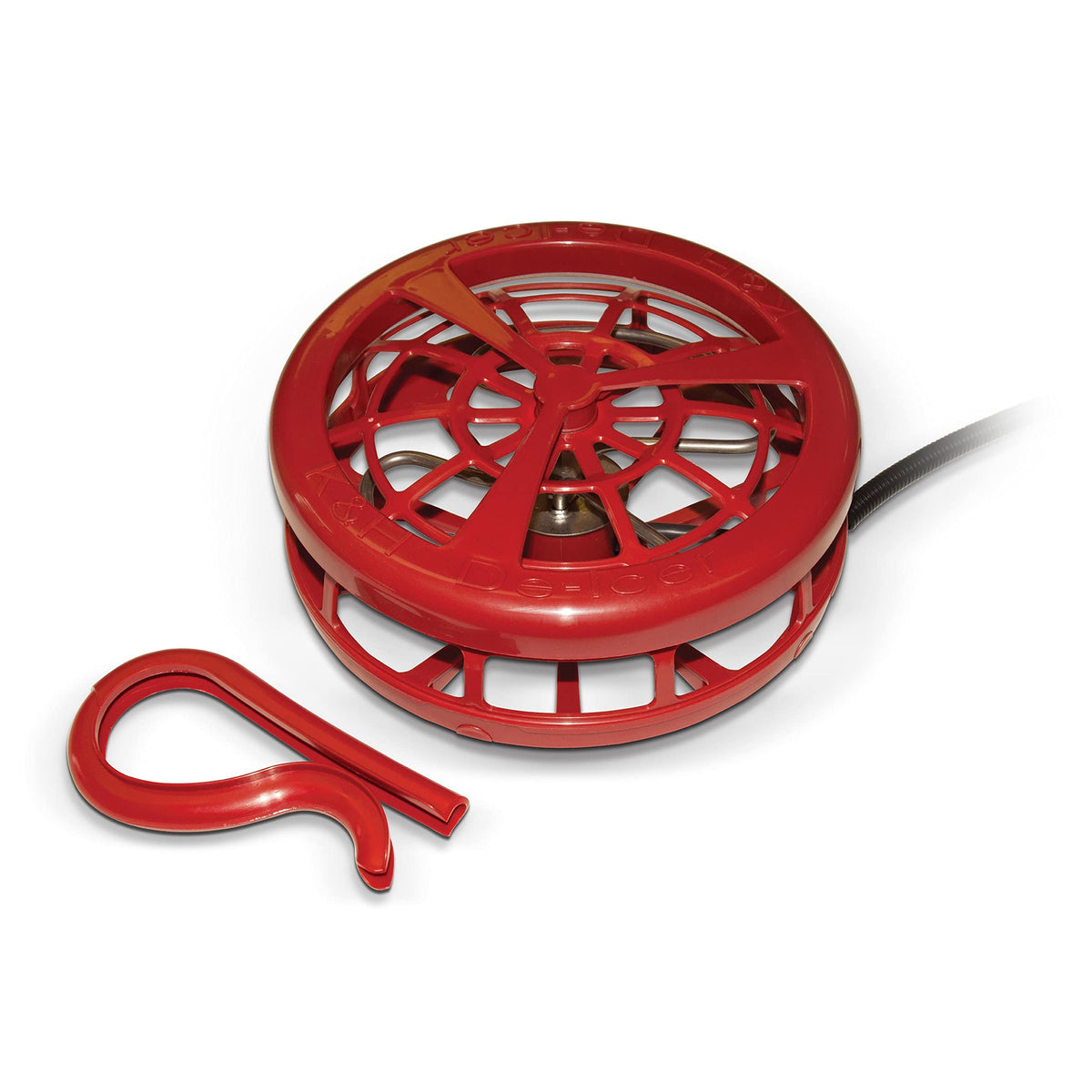 K&H front view showing red deicer and benefit of visible durable construction