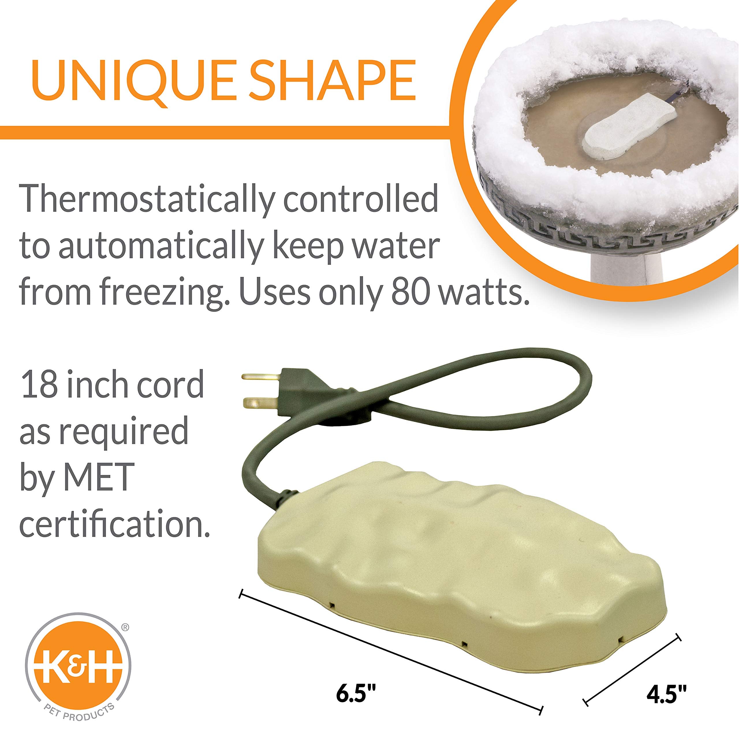 K&H close-up of enamel rock finish showing durable surface and no-stain benefit