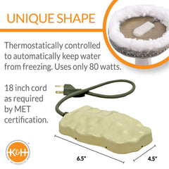 K&H close-up of enamel rock finish showing durable surface and no-stain benefit