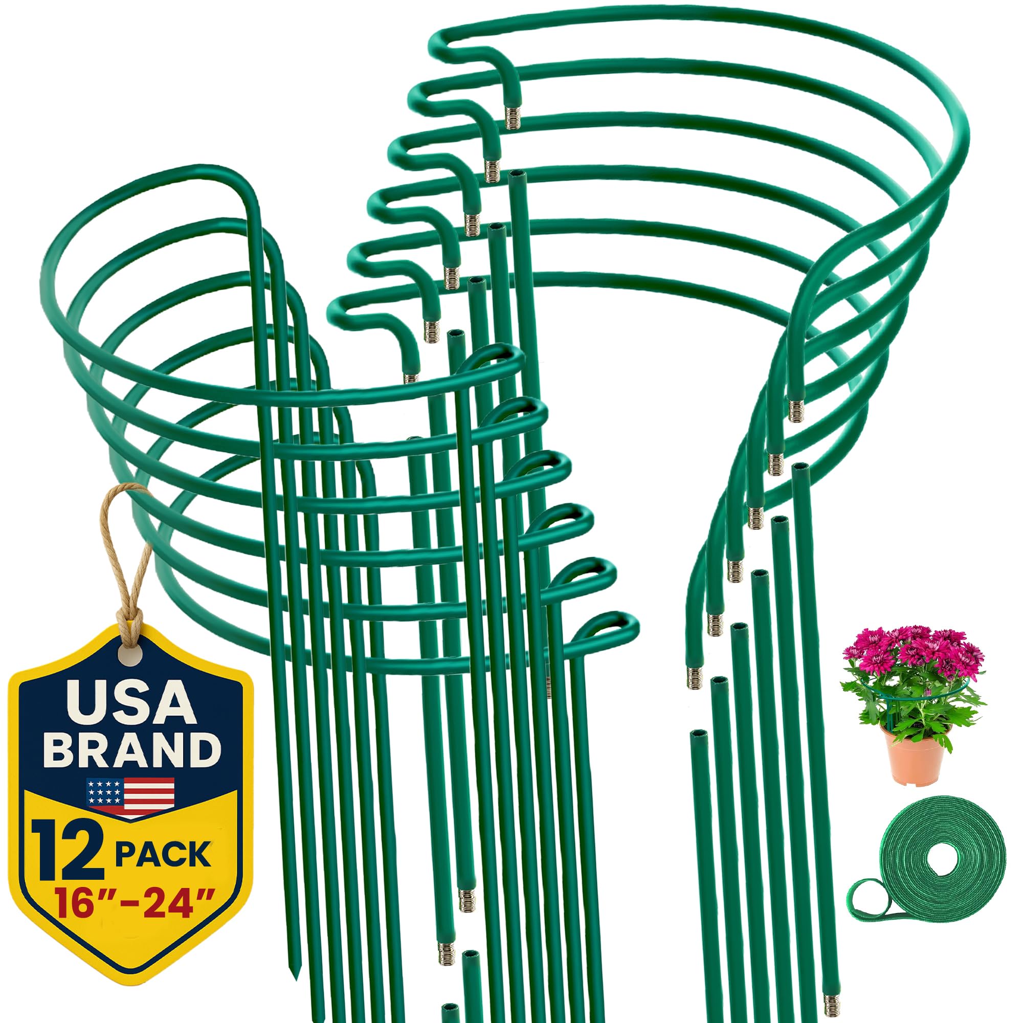 K-Brands front view of 12-pack plant supports showing compact packaging and quantity benefit