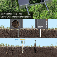 K.D STONEDGE detachable collection box capturing soil plugs for tidy cleanup