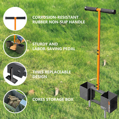K.D STONEDGE aerator in use on lawn improving soil access and water penetration