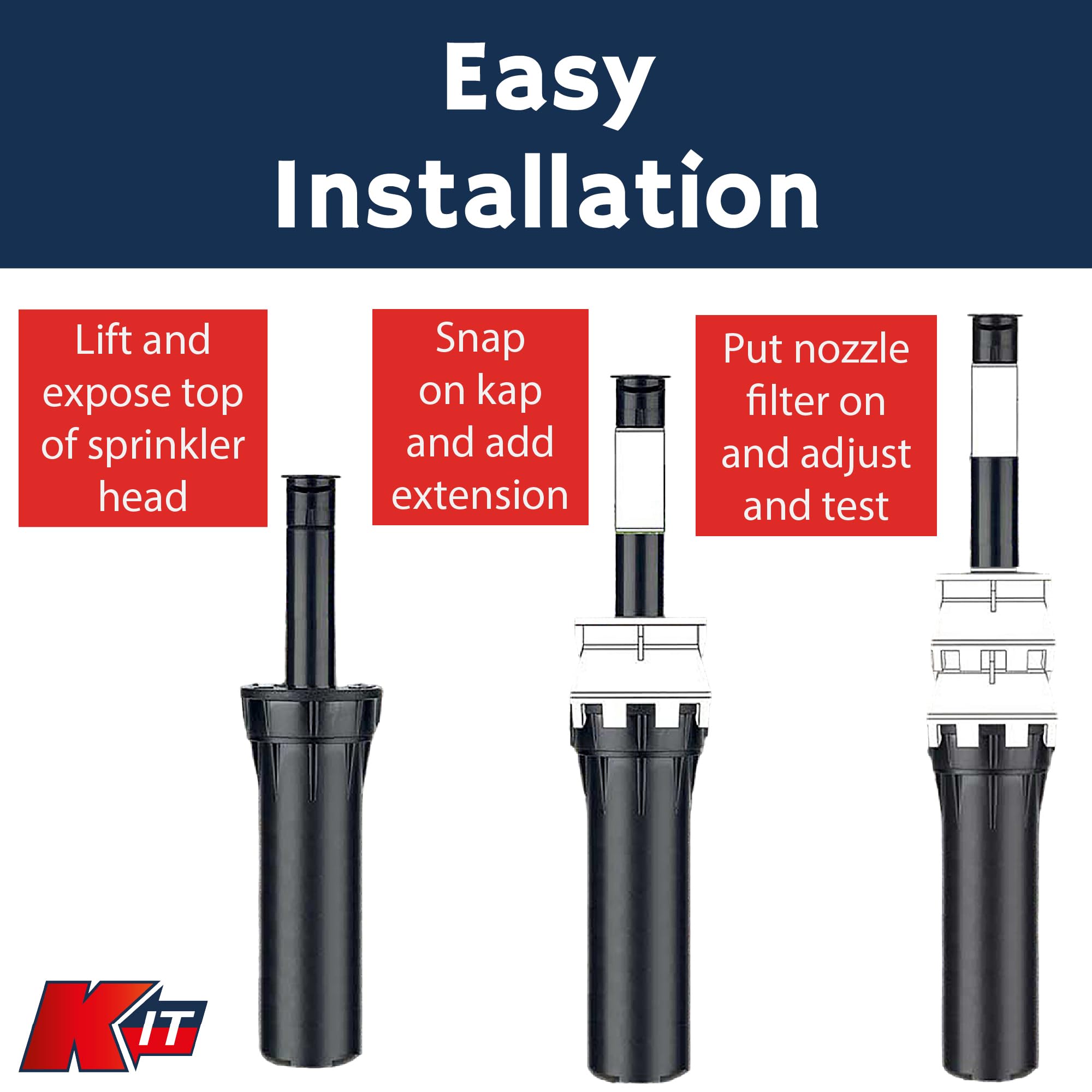 K-IT riser beside a ruler showing 1.5 inch extension benefit for accurate sizing