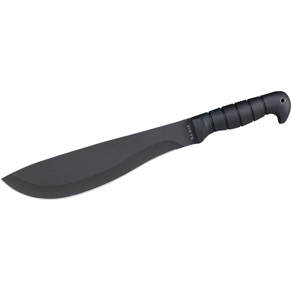 KA-BAR cutlass front view displaying 11-inch carbon blade and cutting profile for efficient chops