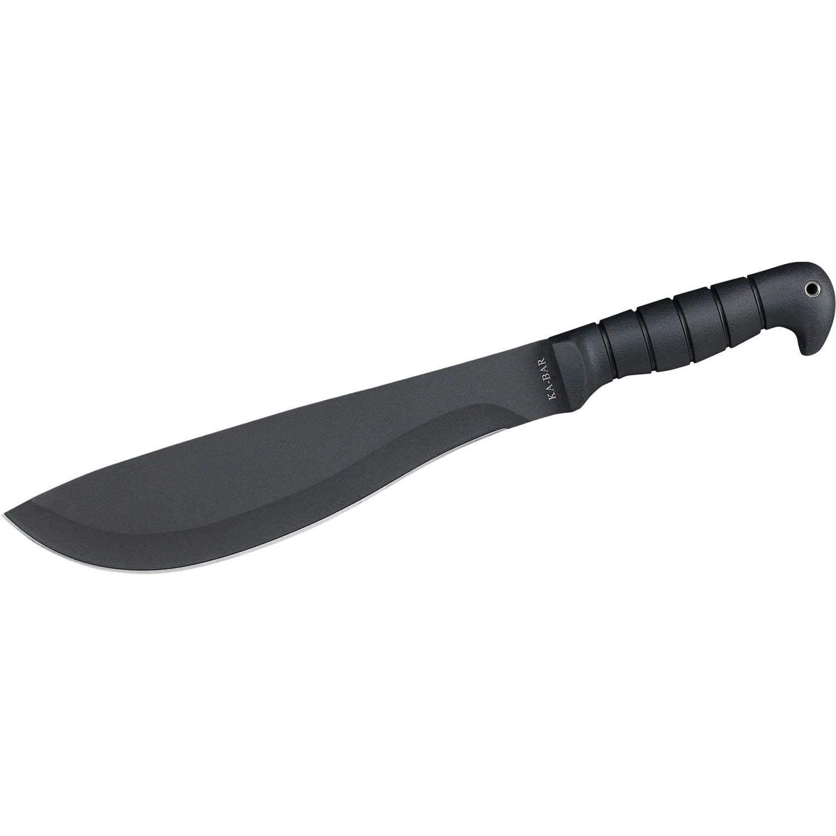 KA-BAR cutlass front view displaying 11-inch carbon blade and cutting profile for efficient chops