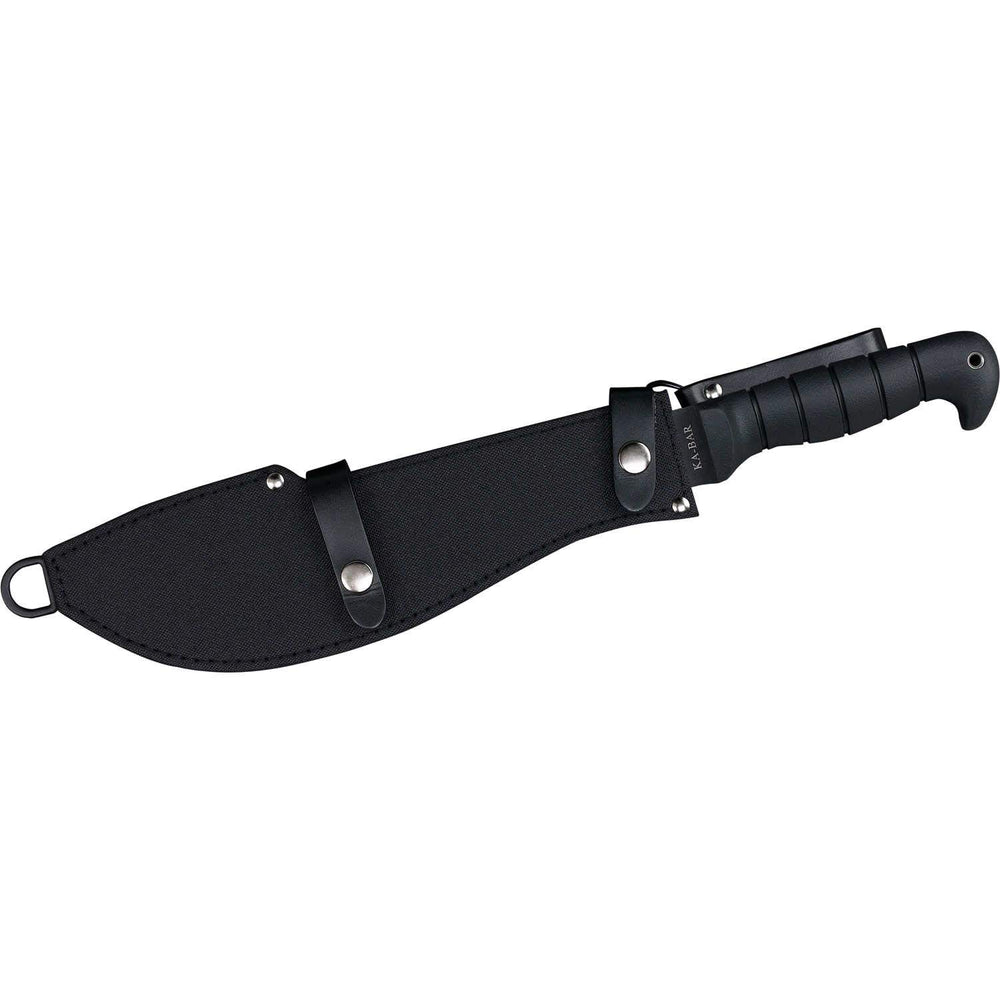 KA-BAR handle close-up showing Kraton grip texture and ergonomic shape for secure, comfortable hold