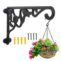 KABB front view of 13-inch bracket showing sturdy hang and vintage scroll