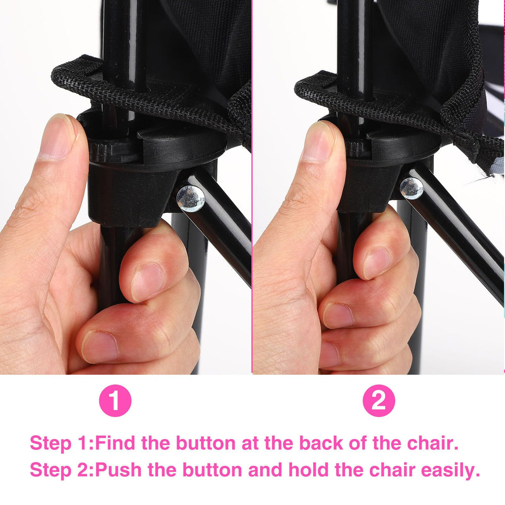 KABOER folded chair in included carry bag for easy transport and storage