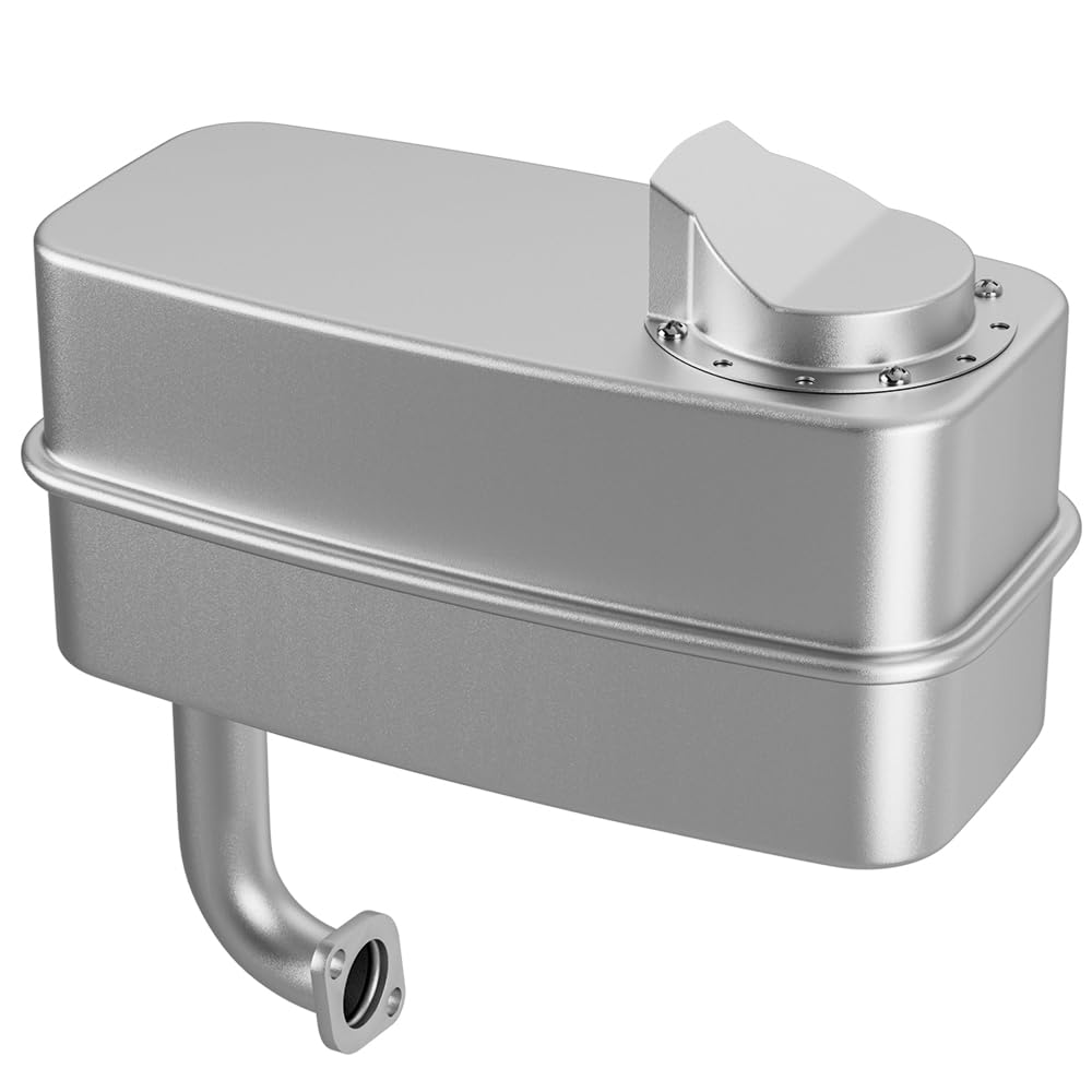 Kacarber muffler front view showing shape and mounting points for correct fit