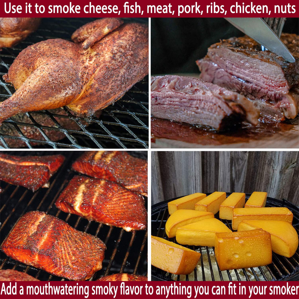 Kaduf tray visible under grill grate showing efficient smoke distribution