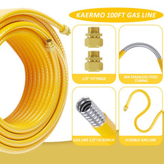 KAERMO corrugated stainless steel tubing texture showing flexible bend advantage
