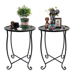 Kaesithar front view of two side tables showing compact pair and space-saving benefit