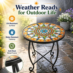 Kaesithar side table holding drinks and books demonstrating convenience