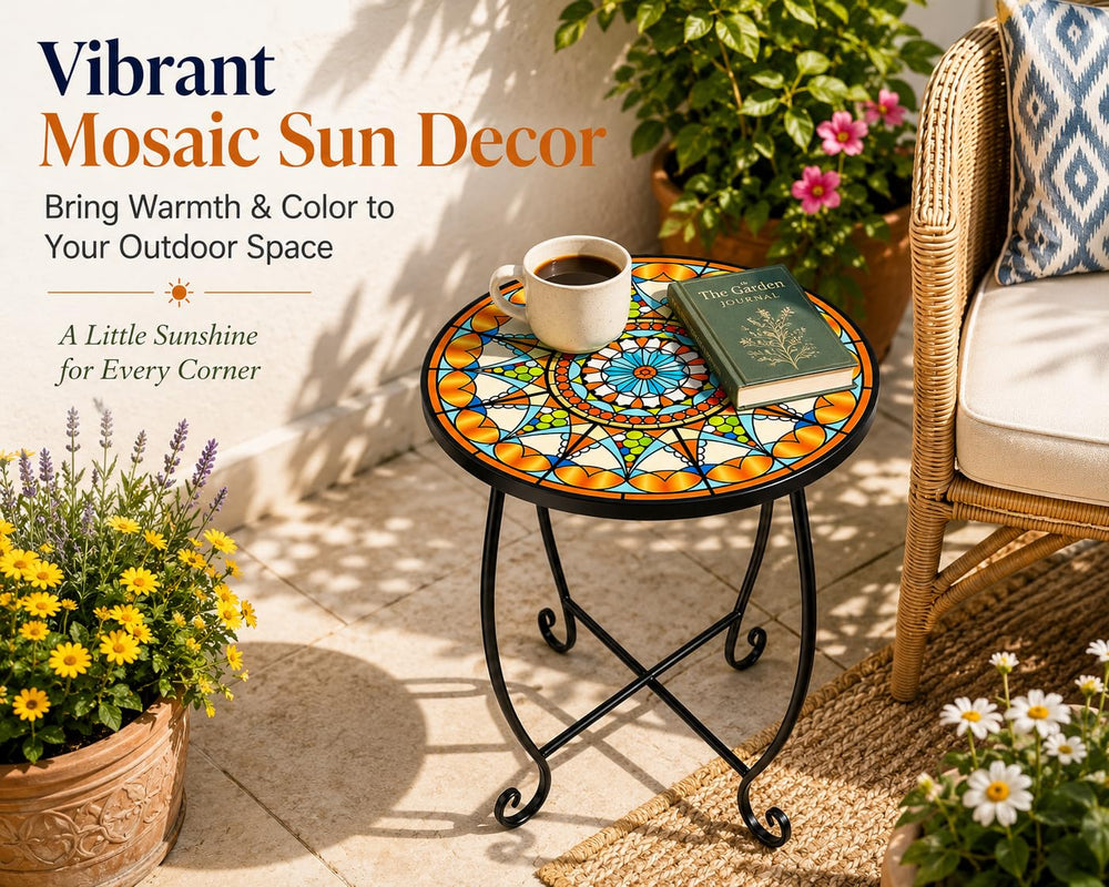 Kaesithar table in balcony setting adding a decorative surface and saving space