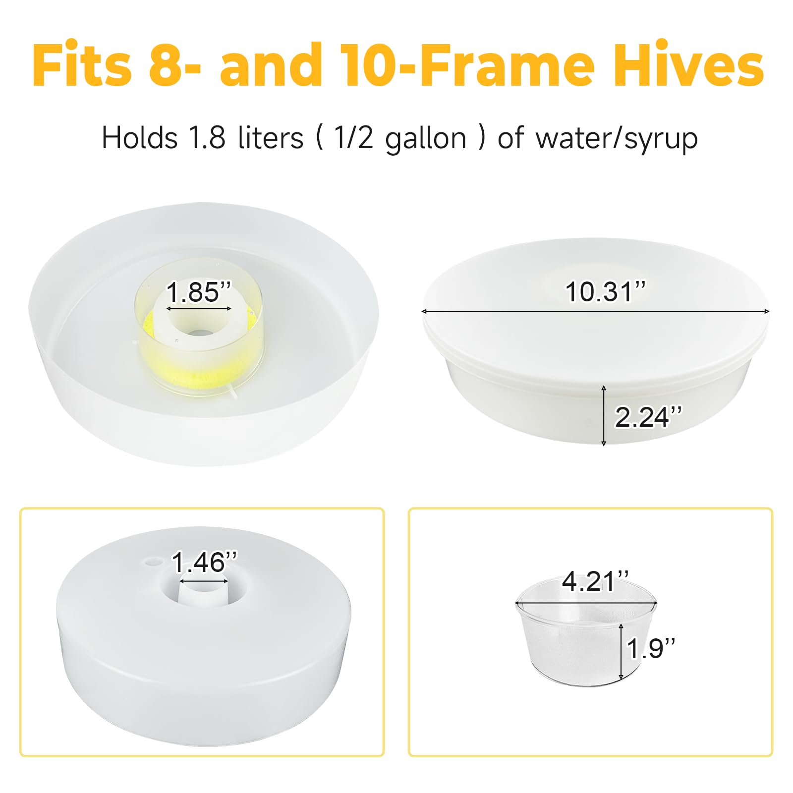 KAGZ feeder next to measuring cup illustrating 1.8L capacity for efficient feeding
