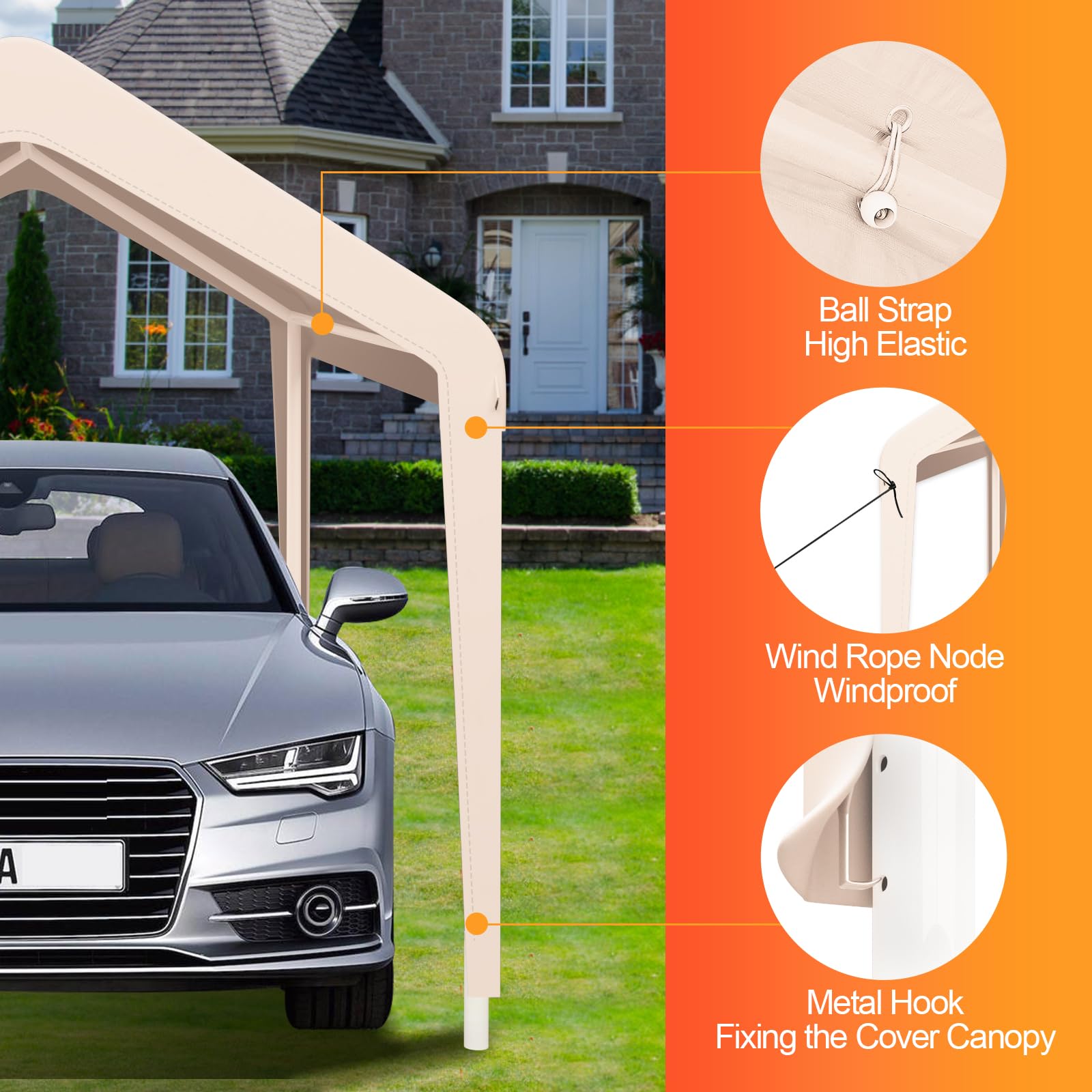 KAHLHAK leg skirt with metal hook securing canopy to frame for stability