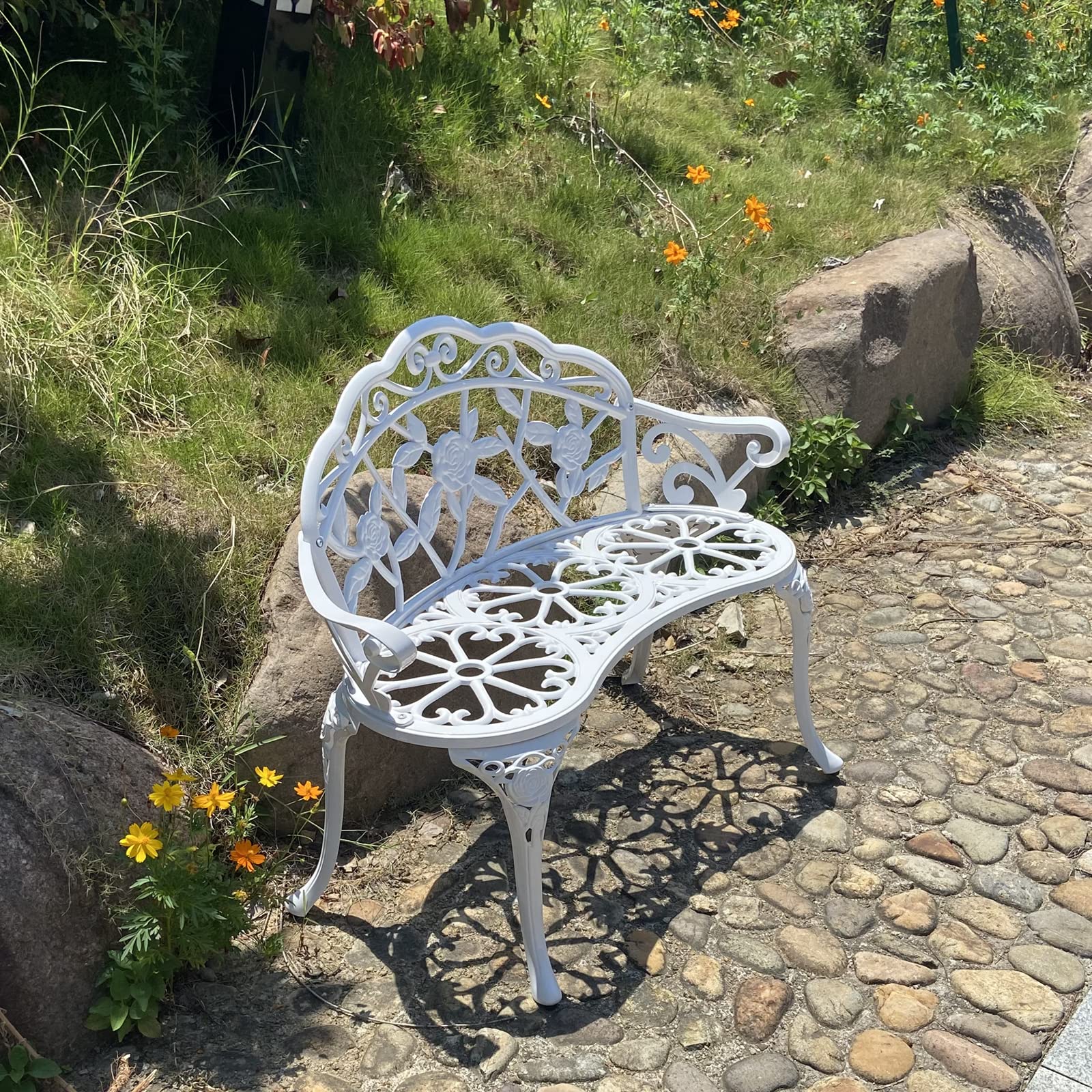 KAILI porch setting showing bench applied outdoors for stylish curb appeal benefit