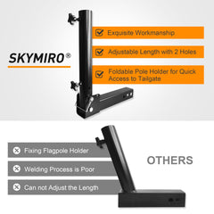 KAIRAY side view of three adjustment holes allowing optimal flag distance from vehicle
