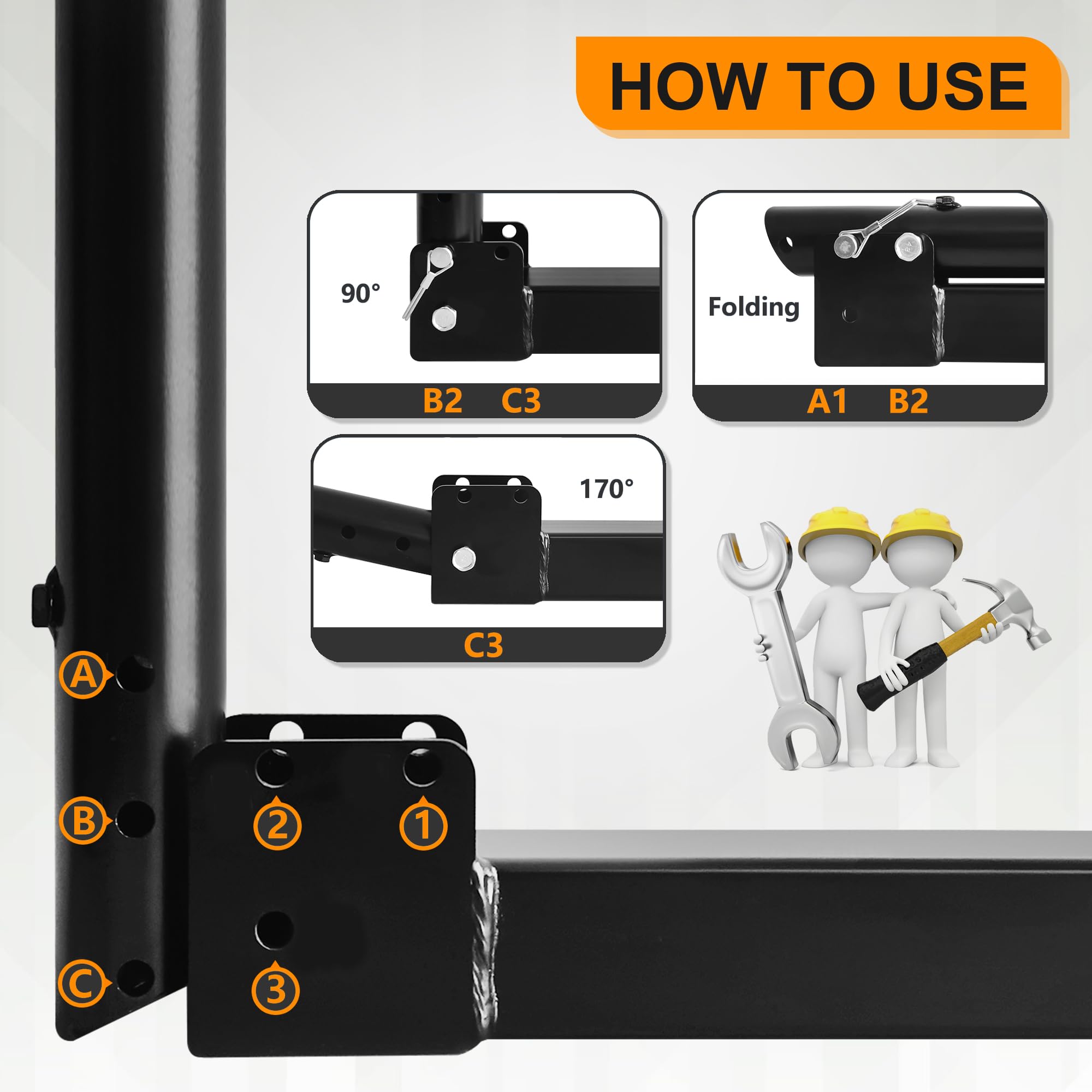 KAIRAY mount folded flat in receiver to preserve trunk access and save space