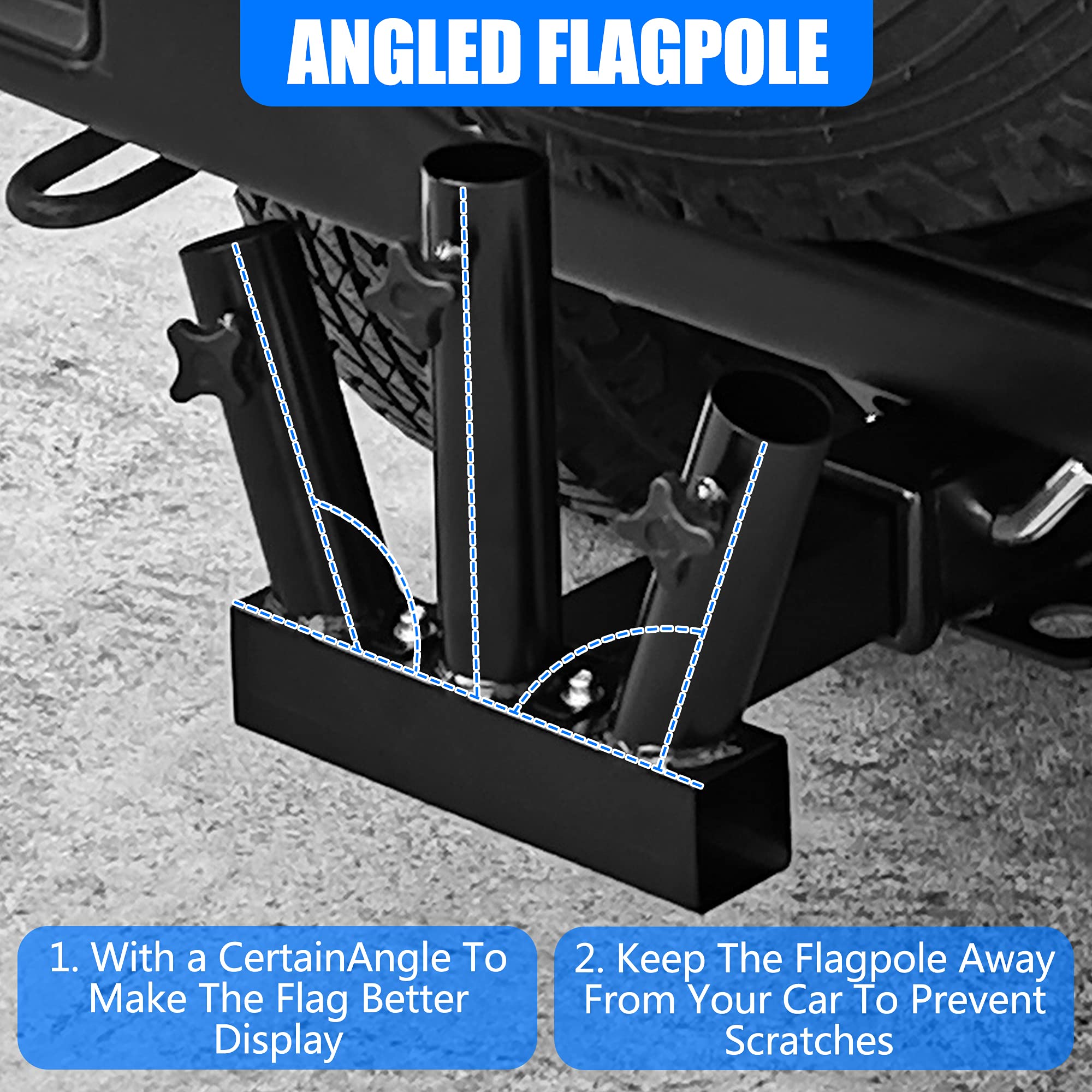 KAIRAY tightening knob and screw detail for tool-free secure flagpole fastening
