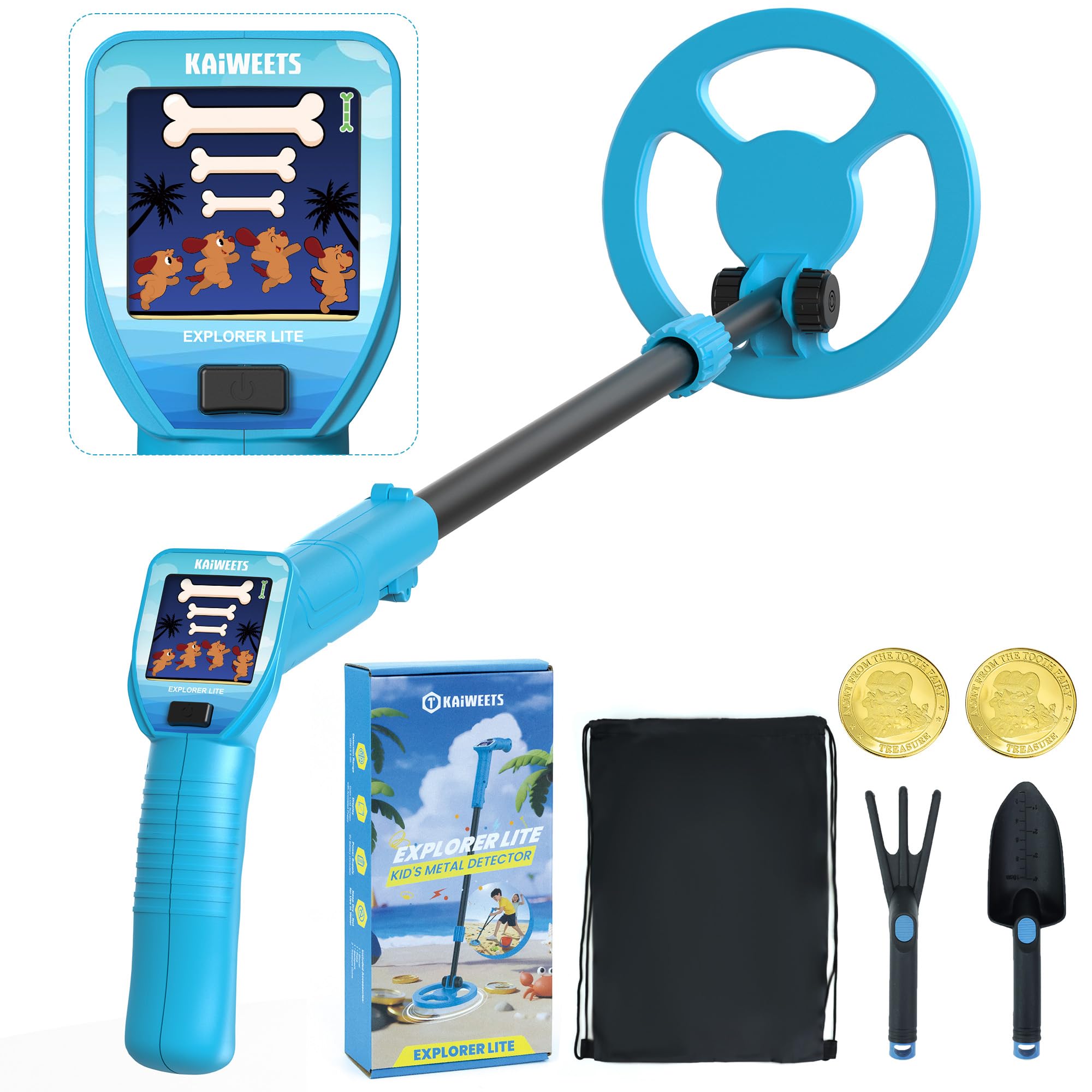 KAIWEETS front view showing full kit and easy controls benefit instant play