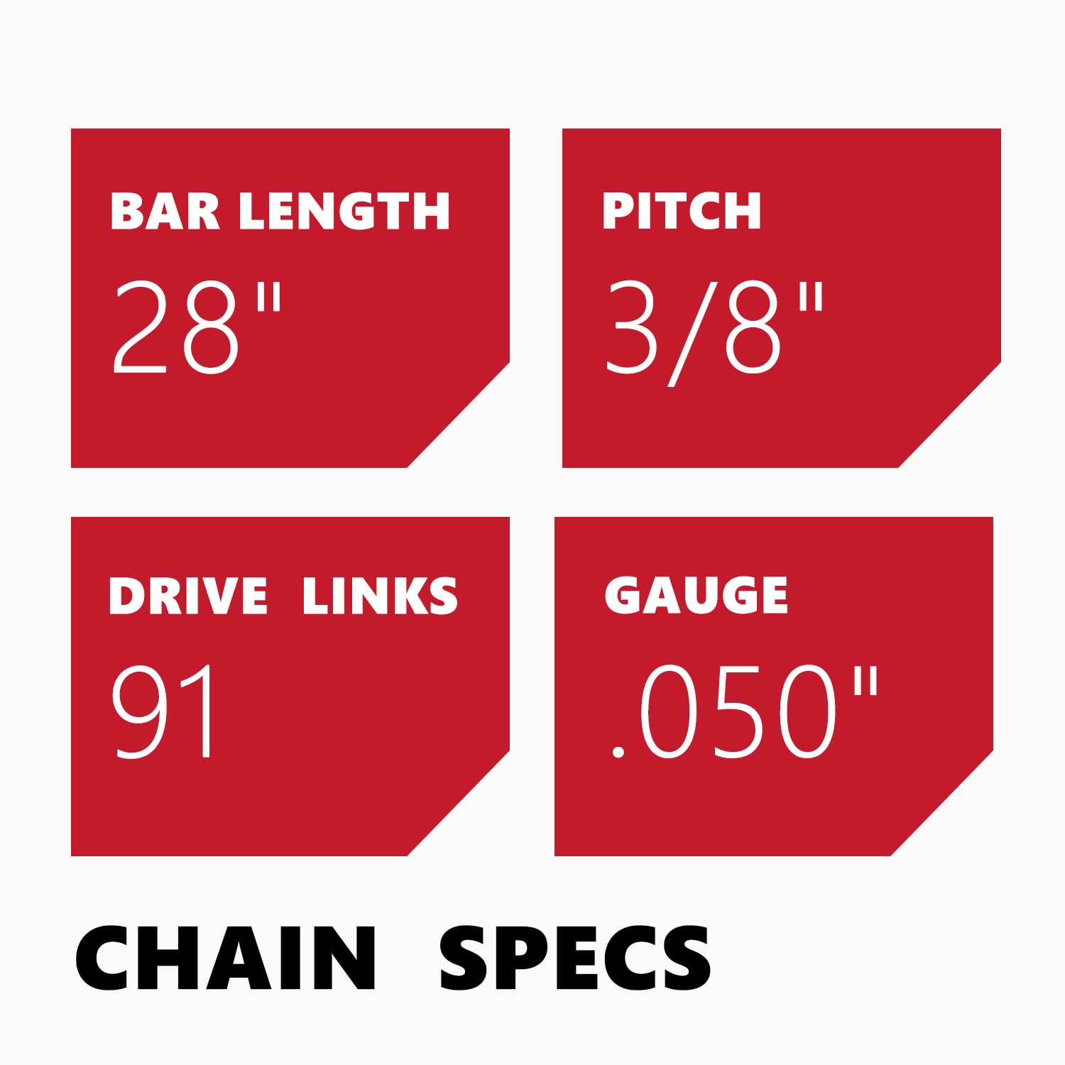 KAKEI side profile showing 91 drive links for correct bar compatibility