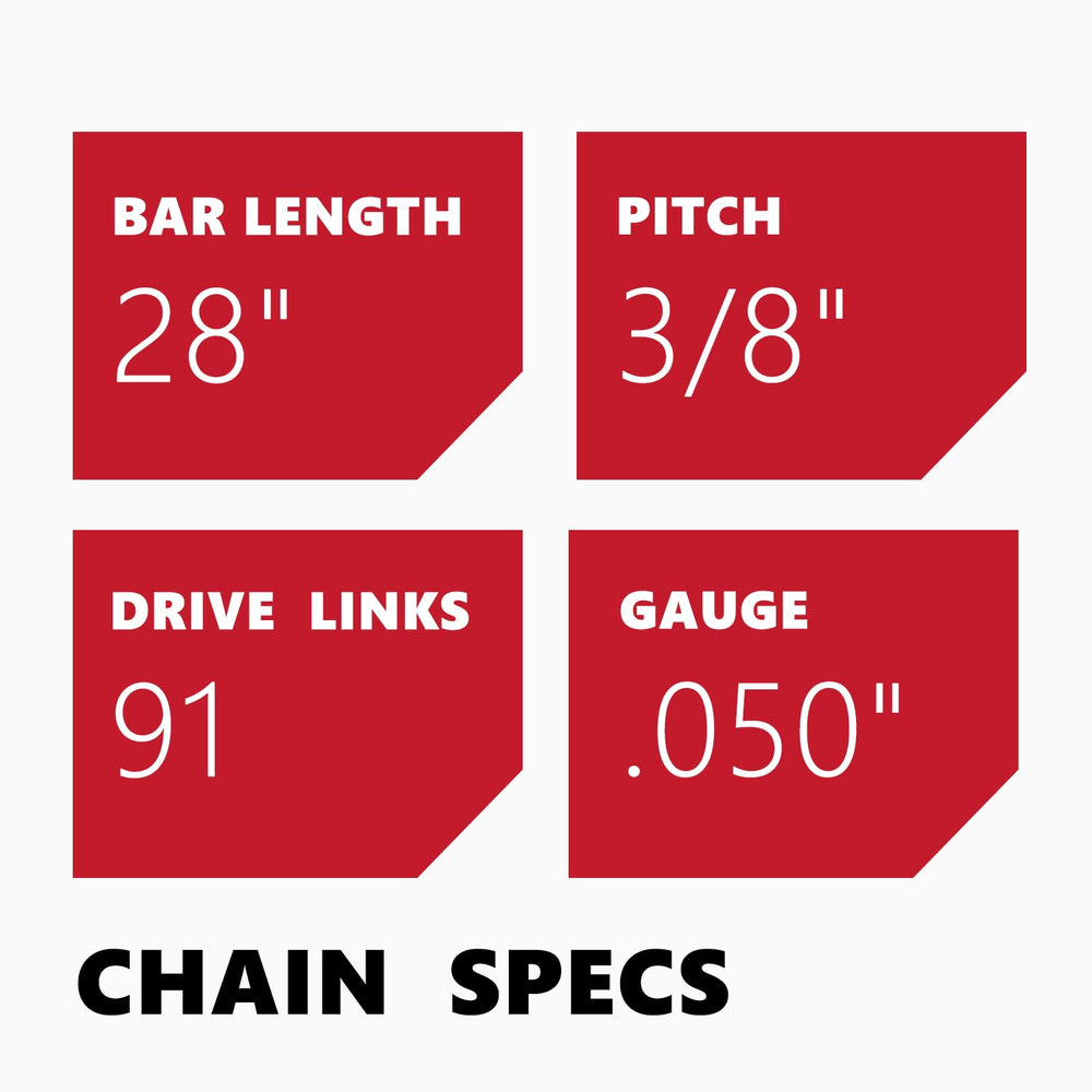KAKEI side profile showing 91 drive links for correct bar compatibility