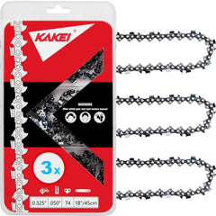 KAKEI front packaging showing three 18 inch chains and product details for quick replacement