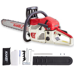KAKEI front view showing full chainsaw and ready-to-use kit for immediate work