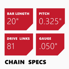 KAKEI chain stamp showing 81 drive links to verify correct length and fit
