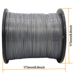 KAKO spool beside tape measure showing 628ft length and 3lb weight benefit