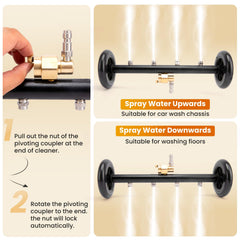 KAKO assembled extension wands illustrating extended reach and control