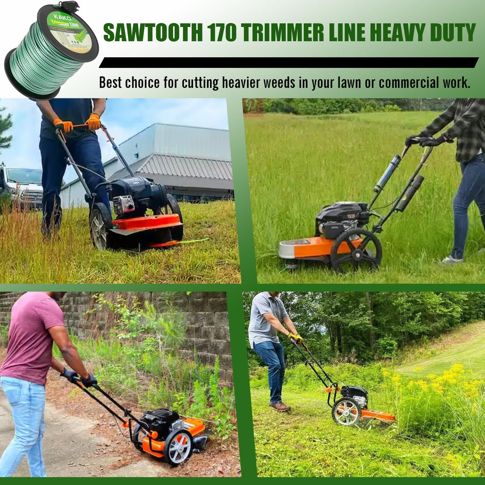 KAKO landscaper using sawtooth line showcasing professional efficiency