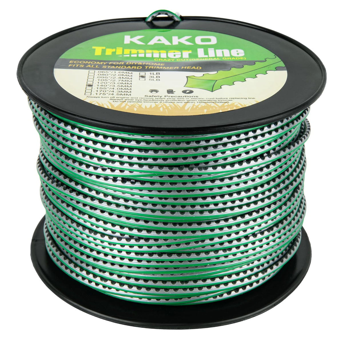 KAKO front spool showing 388ft of heavy-duty line for fewer reloads