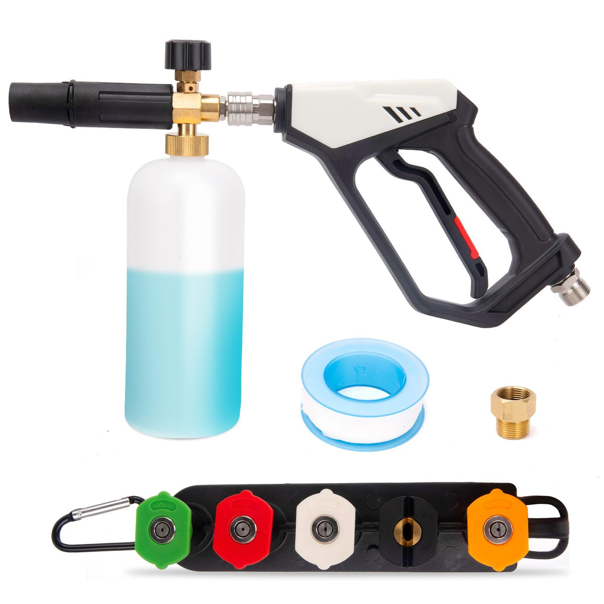 KAKO front view of short pressure washer gun showing compact design and control