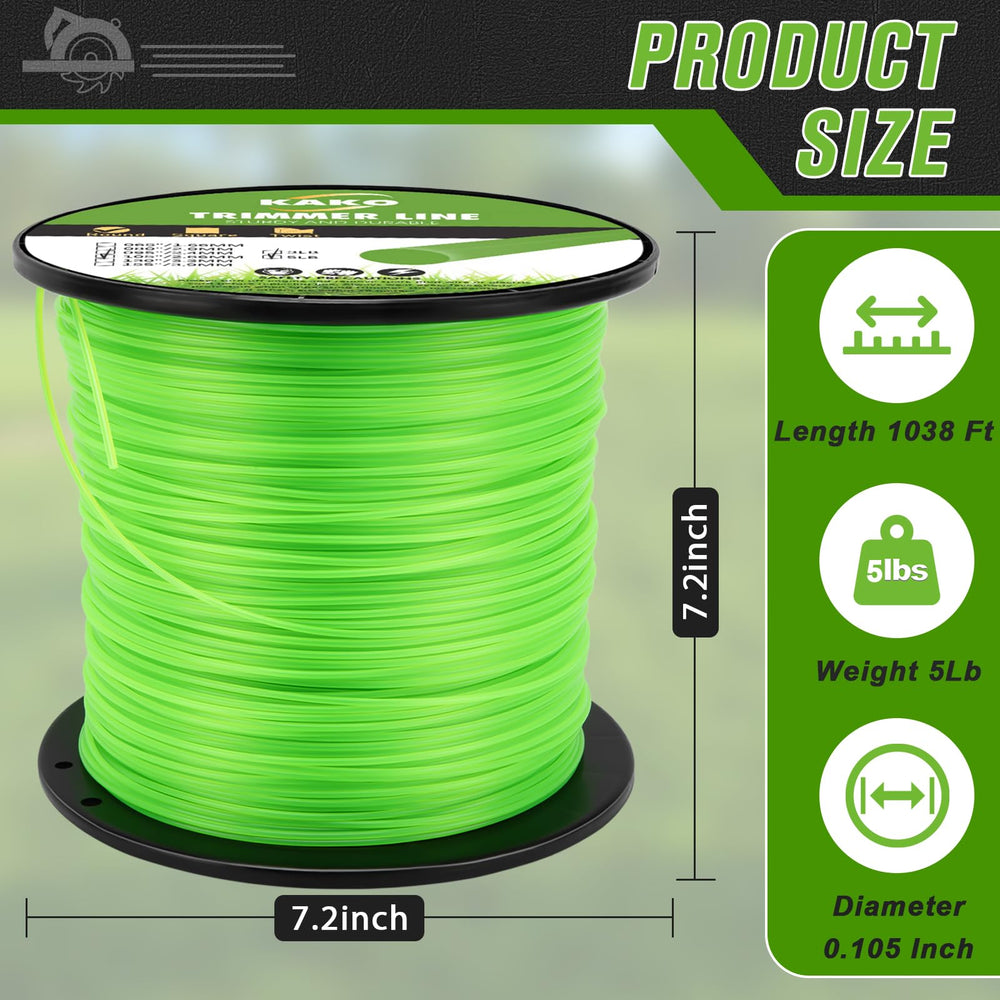 KAKO close-up of .105-inch diameter line highlighting strength and consistent round profile