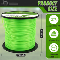 KAKO close-up of .105-inch diameter line highlighting strength and consistent round profile