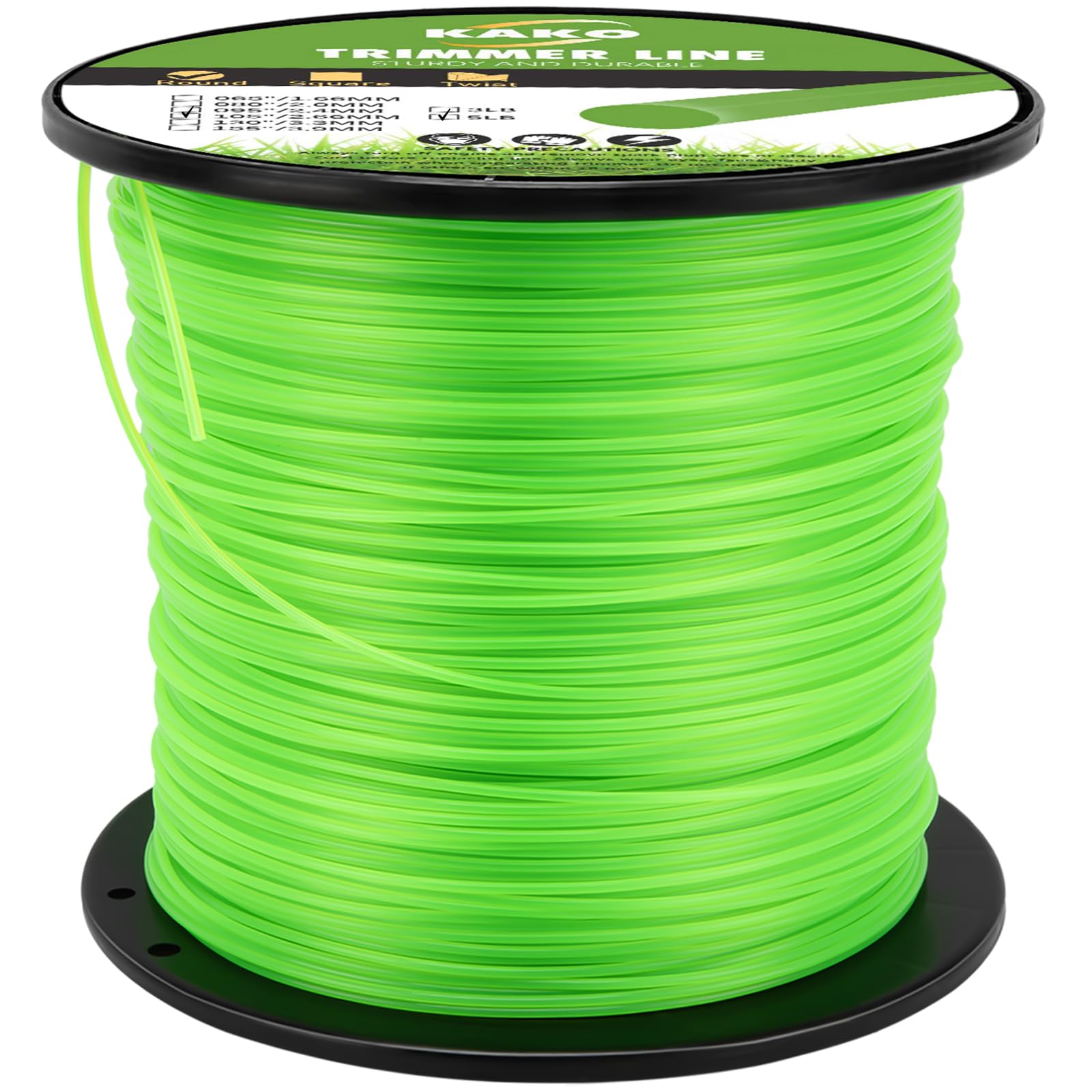 KAKO front spool showing full 1038ft capacity and bright green line for easy handling