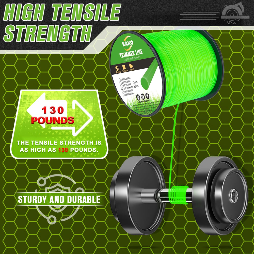 KAKO trimmer string texture detail demonstrating durable nylon construction and impact resistance