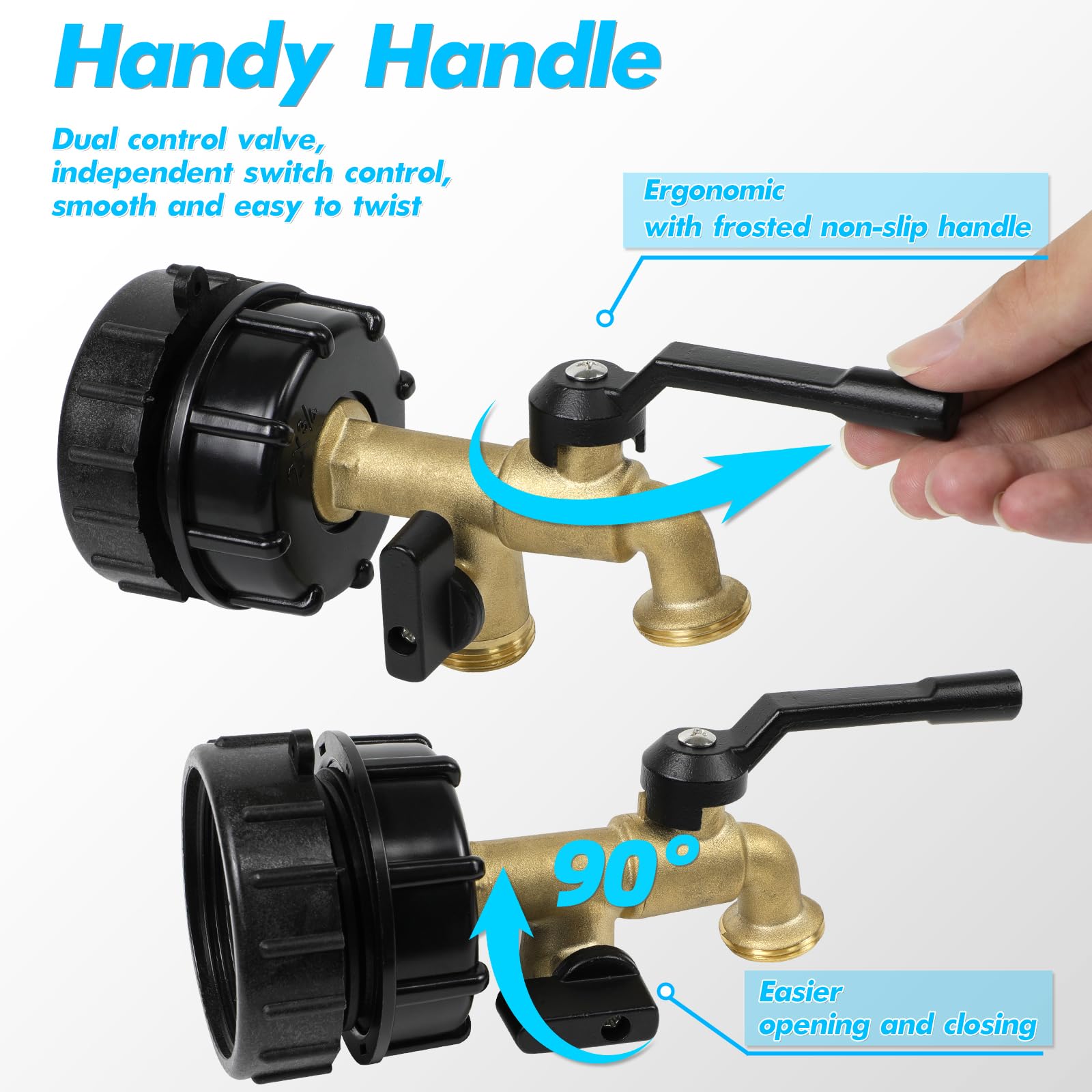 KAKSEY two garden hoses attached showing simultaneous water delivery benefit