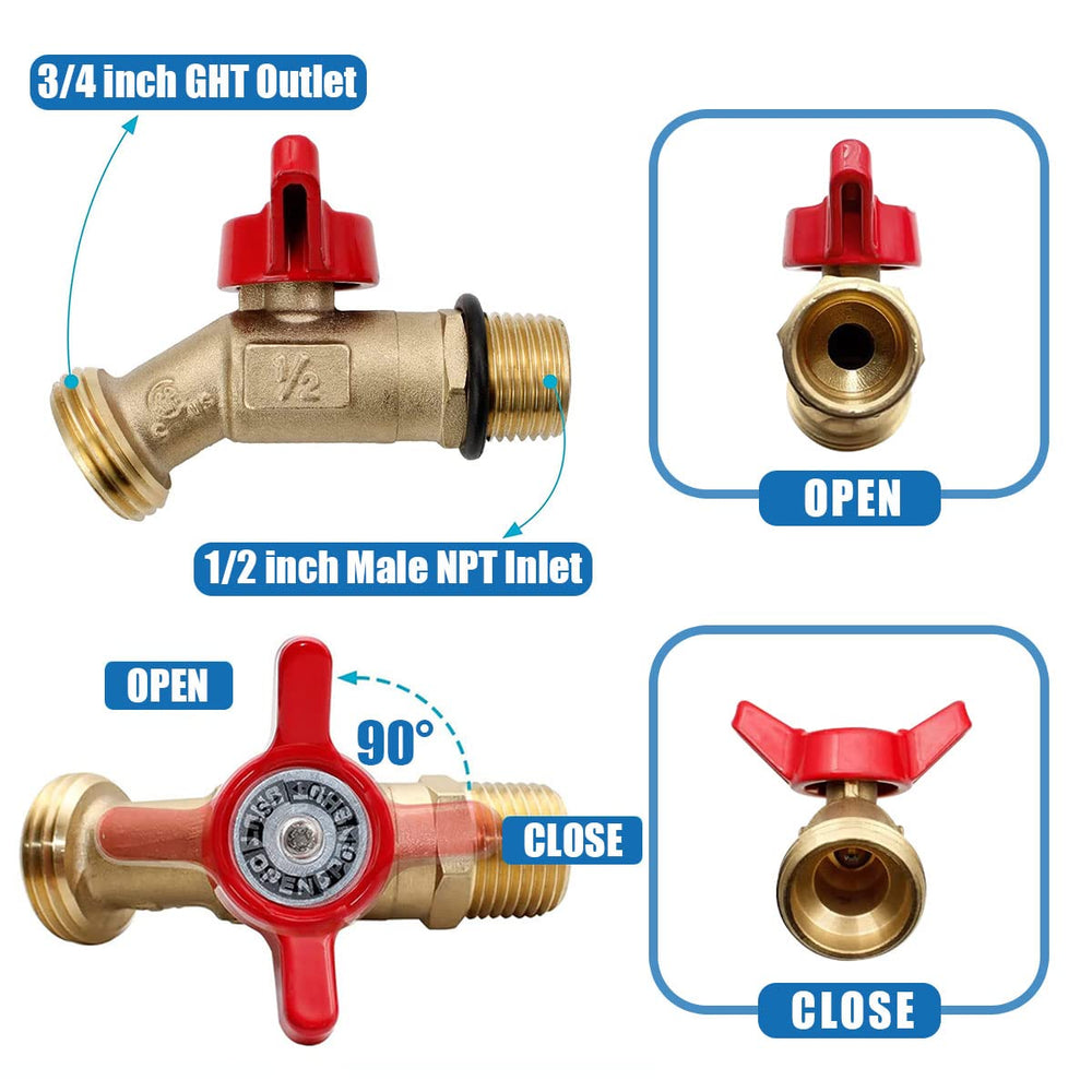 KAKSEY adapter beside garden hose for size comparison and quick hookup benefit