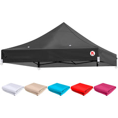 KaKuEike front view of 10x10 replacement canopy top showing full coverage and color