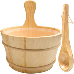 KAKUNM front view cedar sauna bucket showing classic shape and durability