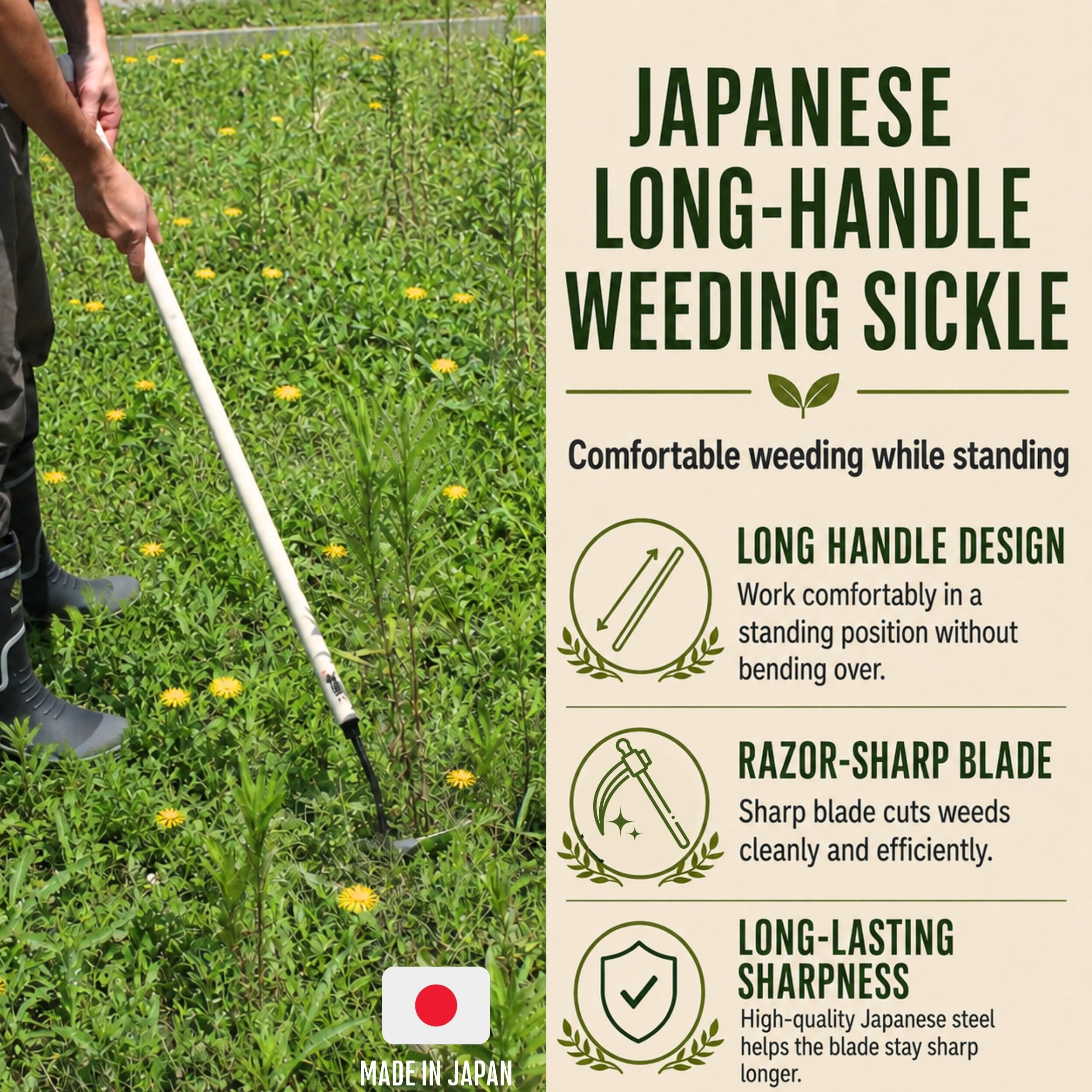 KAKURI twisted sickle blade close-up highlighting root-lifting action