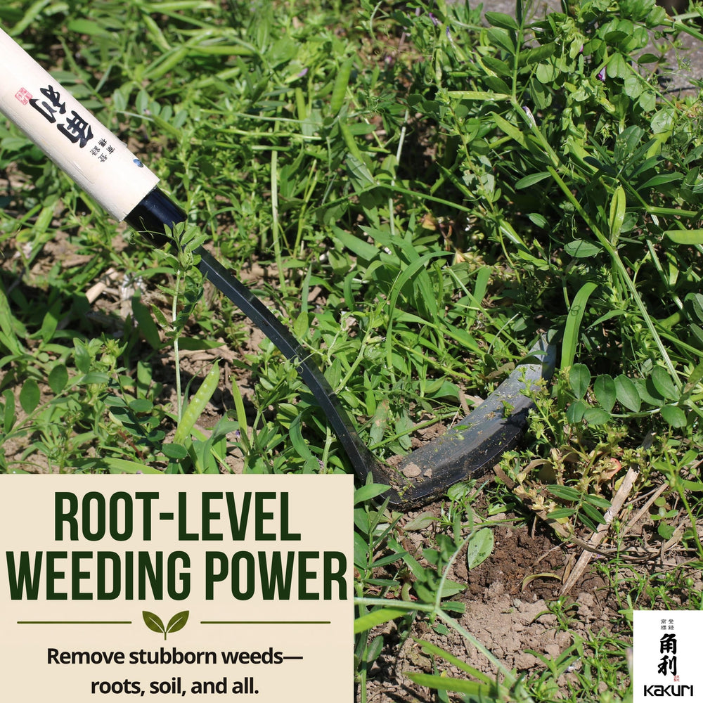 KAKURI tool in use by gardener standing to reduce bending strain