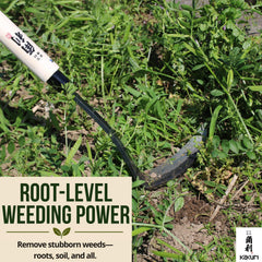 KAKURI tool in use by gardener standing to reduce bending strain