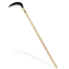 KAKURI front view of full 45-inch sickle showing long handle and blade benefit